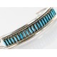 Petit Point Handmade Certified Authentic Zuni .925 Sterling Silver Turquoise Native American Bracelet 12685-2