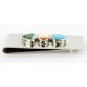 Handmade Certified Authentic Navajo .925 Sterling Silver and Nickel Turquoise Spiny Oyster Native American Money Clip 11244-7