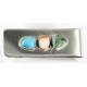 Handmade Certified Authentic Navajo .925 Sterling Silver and Nickel Turquoise Spiny Oyster Native American Money Clip 11244-7