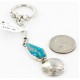 Vintage Style OLD Buffalo Coin Certified Authentic Navajo .925 Sterling Silver Natural Turquoise Native American Keychain 10320-2