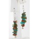 Certified Authentic Navajo .925 Sterling Silver Hooks Natural Turquoise and JASPER Native American Earrings 18062