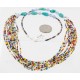 Certified Authentic 12 Strand Bead Navajo .925 Sterling Silver Turquoise and Blue Agate Native American Necklace 15989