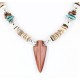 Certified Authentic Navajo .925 Sterling Silver Graduated Melon Shell and Goldstone Native American Arrowhead Necklace 371049299723