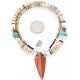 Certified Authentic Navajo .925 Sterling Silver Graduated Melon Shell and Goldstone Native American Arrowhead Necklace 371049299723
