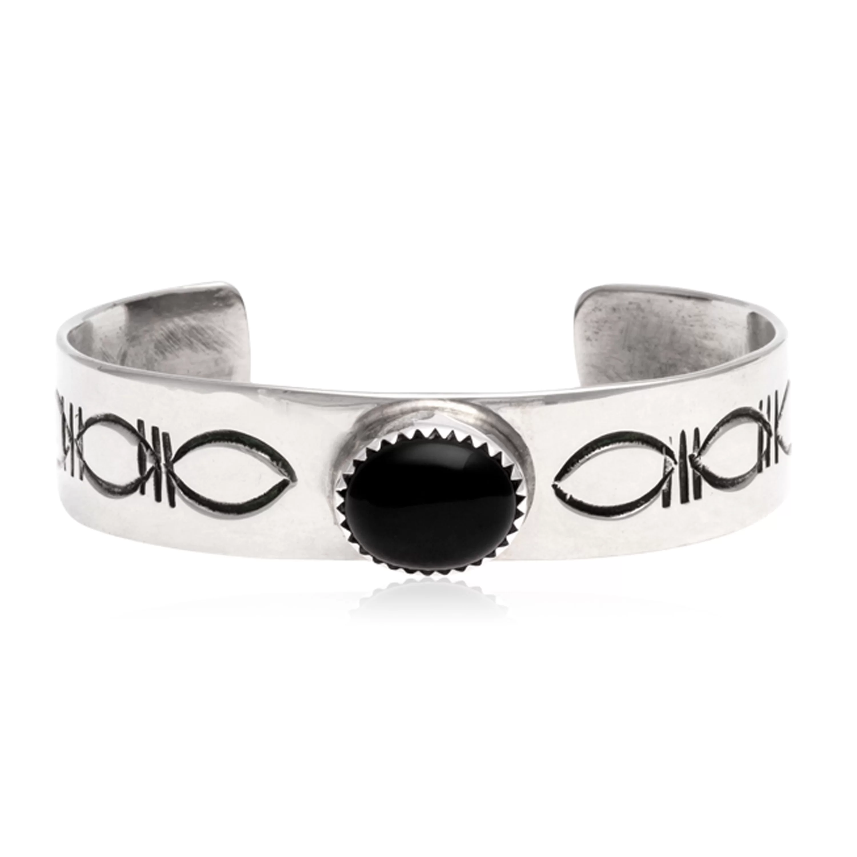 Black Onyx .925 Sterling Silver Certified Authentic Navajo Native ...