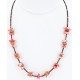 Certified Authentic Navajo .925 Sterling Silver Natural Turquoise and Coral Native American Necklace 15883-8