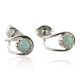Certified Authentic Navajo .925 Sterling Silver White Opal Stud Native American Earrings 390912868329