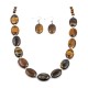 Certified Authentic Navajo Native American Natural Tigers Eye Necklace Earrings Set 24547-18331