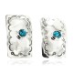 Handmade Certified Authentic Navajo .925 Sterling Silver Natural Turquoise Stud Native American Earrings 17139-1