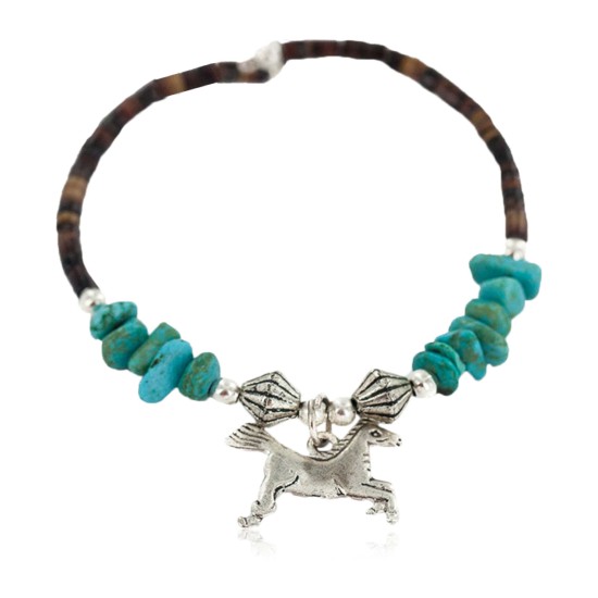 Horse Certified Authentic Heishi Navajo Native American Adjustable Wrap Baby Bracelet 13158