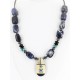 Inlaid Certified Authentic Navajo .925 Sterling Silver LAPIS and Turquoise Native American Necklace 25208