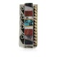 Navajo .925 Sterling Silver Handmade Certified Authentic Inlaid Natural Black Onyx Mother of Pearl Spiny Oyster Turquoise Native American Nickel and Brass Money Clip 91001-5