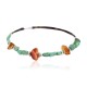 Navajo Certified Authentic Natural Turquoise Carnelian Heishi Native American Adjustable Wrap Bracelet 13172-6