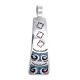 Thunderbird .925 Starling Silver Certified Authentic Handmade Navajo Native American Natural Turquoise Coral Pendent  24541-5